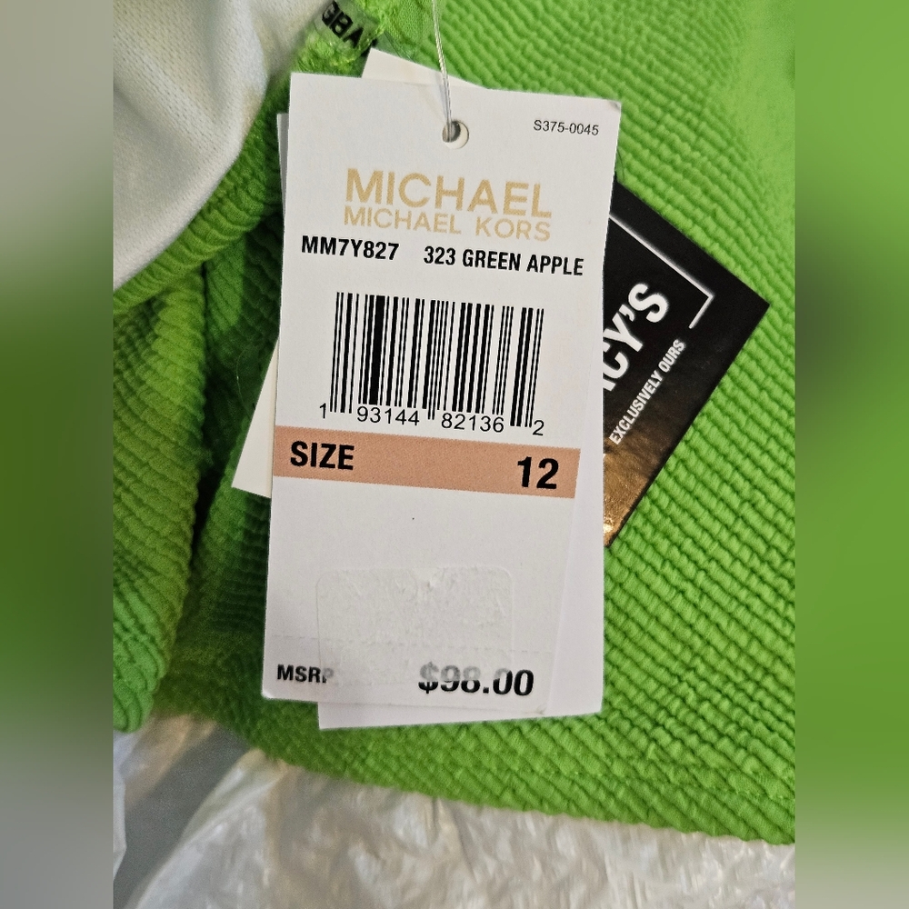Michael Kors Lime Green Textured Fabric Size 12 - Picture 4 of 4